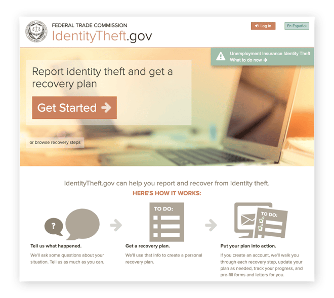 美国政府的身份盗窃网站。